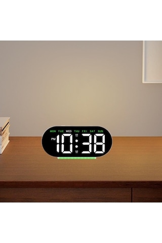 Trendooze Yeşil Suntek Saati Saat Masa Işık Elektronik Dijital Çalar 12/24h Vg