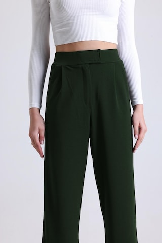 Kadın Wide Leg Likralı Cırt Kapamalı Lastikli Palazzo Pantolon - Haki