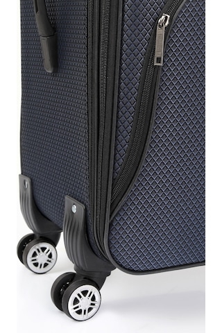 Oleets 8 Tekerli Su Geçirmez Kumaş Büyük Boy Valiz Lacivert