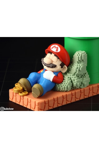 Mario Temalı 3d Baskı Kalemlik Demonte Gönderim