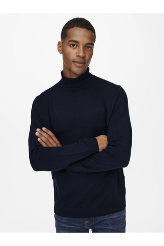 Only & Sons Erkek Mevsimlik Boğazlı Kazak - 22020879 Lacivert