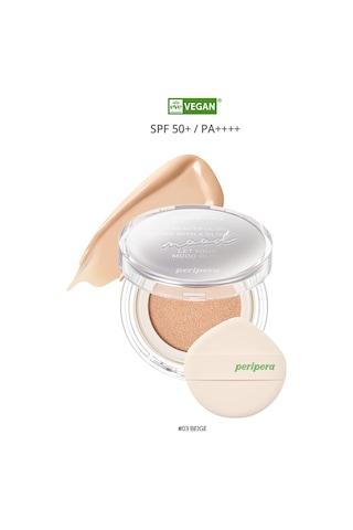 Doğal Işıltı Sağlayan Vegan Cushion Perıpera Mood Vegan Glow Cushion +refill Spf50+ Pa++++ 3 Beige 3
