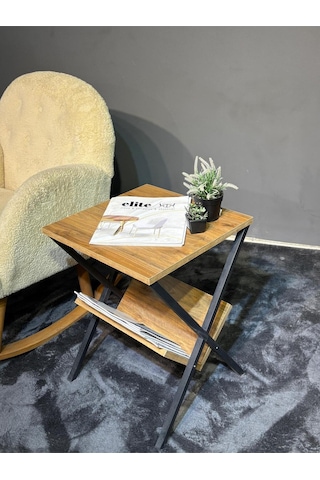 Sehpa-yan Sehpa-şık Salon Sehpa-alt Kitaplık Kahverengi