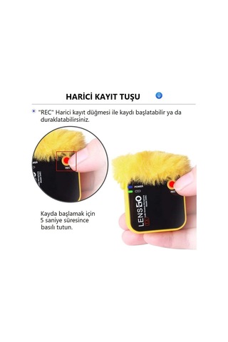 Lensgo 348C Sarı 1V1 Kablosuz Tekli Mikrofon Seti