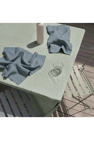 Wellstil Premium Keten Masa Örtüsü Adaçayı Yeşili