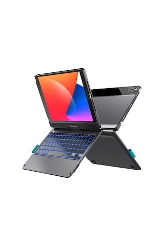 Apple Uyumlu iPad 5. Nesil 6. Nesil Air 1/2 Pro 9.7" Kılıf Kablosuz Dönebilen Klavye (Air 5/4 Değildir)