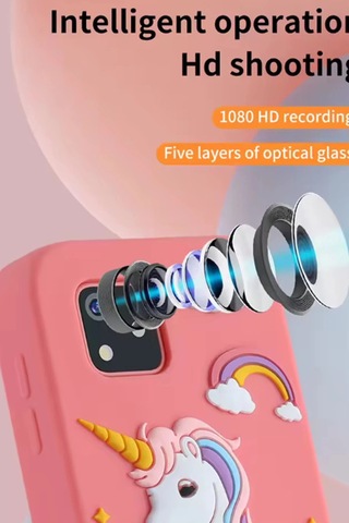 Telefon Modelli Çocuk Fotoğraf Makinası Çift Kameralı Dokunmatik Ekran 2.0 Ekran