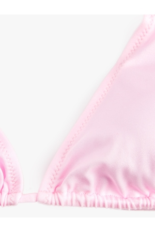Koton Boyundan Bağlamalı Üçgen Bikini Üstü Pembe 6sak10014mm Gül