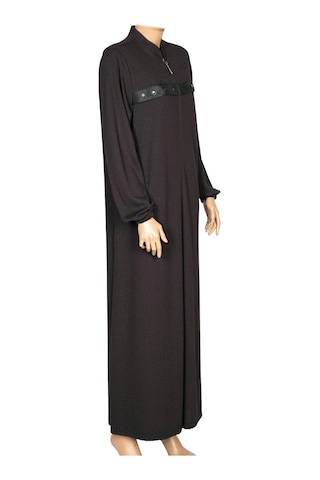 Hesna Kadın Pekay Petek Dokulu Derili Aksesuarlı Kahverengi Pardesü Kahverengi