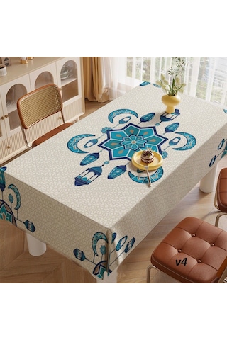 Golden Laurel Ramazan Ayına Özel, Leke Tutmaz, Dertsiz Masa Örtüsü 150x220 - V4 Turkuaz Turkuaz