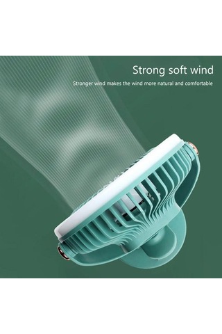 Mini Masaüstü Klipsli Fan 1200mah Usb Fan 360 Derece Dönüş, Yeşil 9444 Yeşil