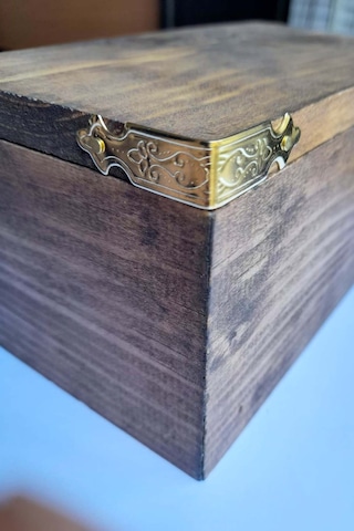 Dekoratif Kutu Kenarı 8 Adet Kutu Sandık Aksesuar Sarı