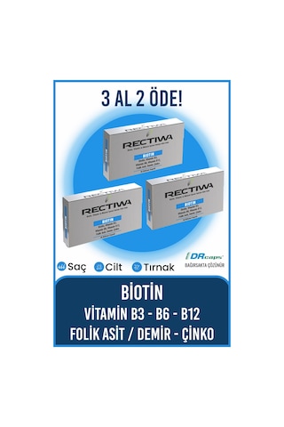 Rectiwa Biotin 3 x 30 Kapsül