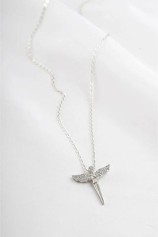 Ervanur Zirkon Taşlı Su Perisi Melek Kolye Gümüş