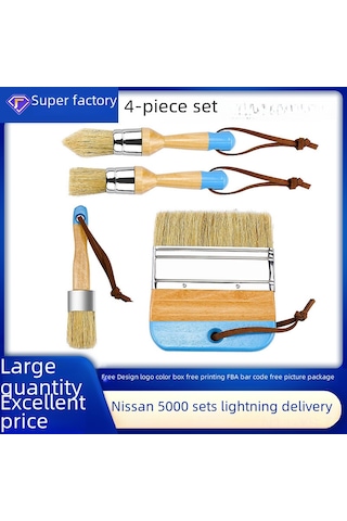 Yunboo Mobil 5'li 1 İnç Domuz Tüy Fırça Seti - Ahşap Mobilya Boyama Ve Mürekkep Parlaklaştırma İçin Hassas Uygulama