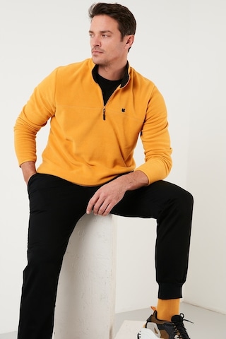 Buratti Slim Fit Anti-Pilling Tüylenme Yapmayan Bato Yaka Kışlık Şardonlu Erkek Polar 5906001 Hardal