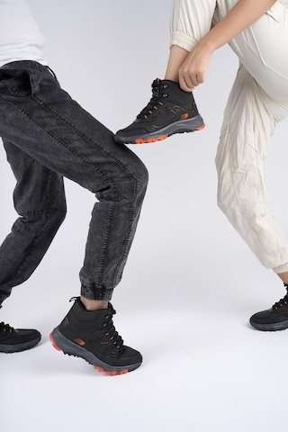 Muggo Alaska Unisex Garantili Trekking Outdoor Bağcıklı Yandan Fermuarlı Kışlık Bot Siyah