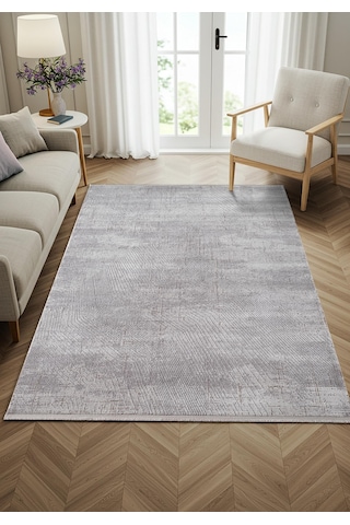 Feel Fl009g Krem Halı Modern Desenli Akrilik Tozu Az Pamuk Taban Salon Halısı Yatak Odası Koridor
