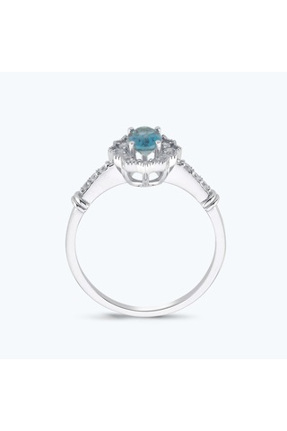 Altınbaş Pırlanta London Blue Topaz Oval Yüzük Pnf001bt-14k
