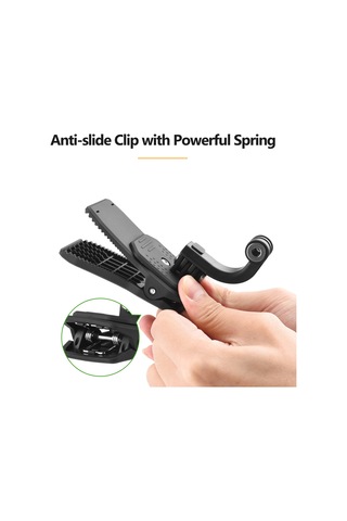 Jeehugo Plastik Sırt Çantası Klem Sistemi - 5.5-9cm Ayarlanabilir Telefon Tutucu İle - 360 Döner Outdoor Spor Video Kaydı İçin Siyah