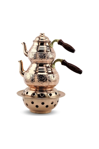 Baskı Bakır Çaydanlık 2,8 Lt Ve Sac Isıtıcı