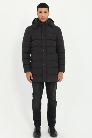 Dufy Erkek Slim Fit Kapüşonlu Siyah Mont-18157