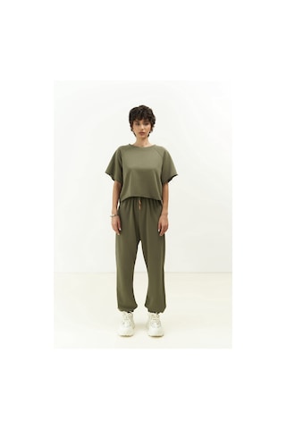 Mai Collection Mai Studios Co. Vero Soft Haki Crop Eşofman Takım Haki