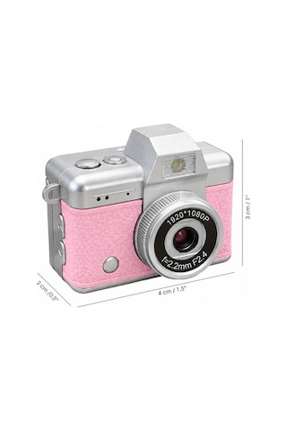Mimtec Blm-110 Mini Retro Dijital Kamera - Flaşlı Katlanabilir Ekran 1080p Hd Video Selfie Vlog Kamerası Pembe