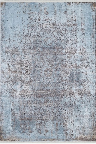 Vintage Efektli Mavi Otantik Halı - 1605ou