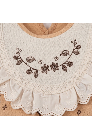 Dantel Detaylı Patiksiz Tulum Bej