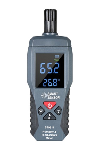 Smart Sensor Nem Ve Sıcaklık Ölçer Yüksek Doğruluk Siyah