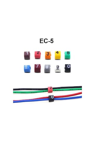 Ec-5 Renkli Kablo İşaretleyici Numaratör 16 Mm² Awg 6-8 100 Adet