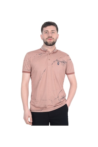 Cengiz İnler Baskı Desenli Erkek Polo Yaka T-shirt