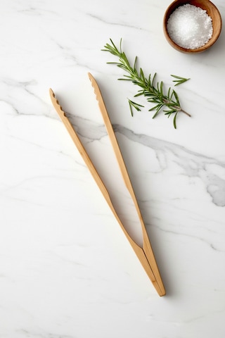Bambu Uzun Servis Maşası 48 Cm Kahverengi