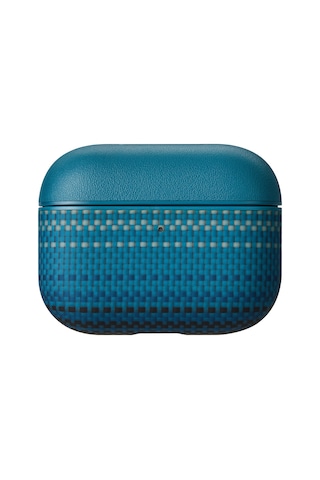 Apple Uyumlu AirPods Pro 3 Kılıf Aramid Fiber Pitaka Tactile Woven Sunset-moonrise Serisi Kapak Mavi Mavi