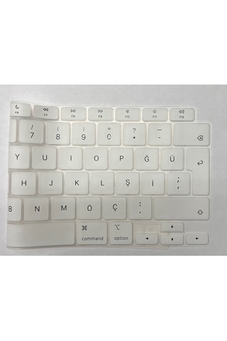 Arabulalaca Apple Uyumlu MacBook Air 13 İnç 2020 A2337 M1 Işlemcili Türkçe Q Silikon Klavye Koruyucu Beyaz