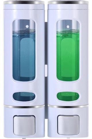 Mainshop 2 Adet 400 Ml Şampuan Kutusu Losyon Kabı, Banyo Ve Mutfak İçin Manuel Duş Jeli Dispenseri M-52 Beyaz