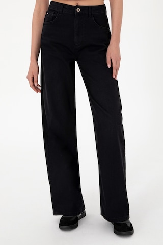 U.S. Polo Assn. Kadın Siyah Loose Fit Jean Pantolon 50308350-DN0027