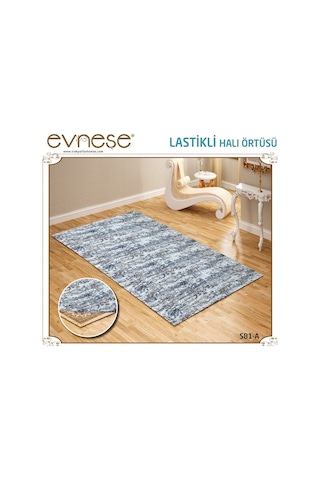Evneşe 4m2 Lastikli Halı Örtüsü Desenli S81-a Gri