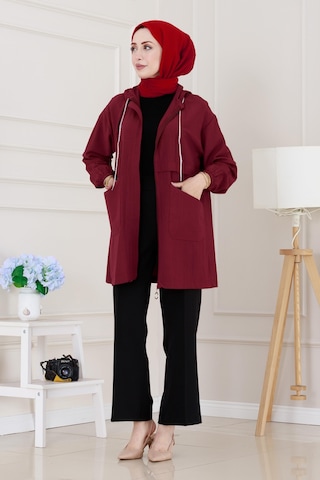 Sevitli Kapüşonlu Önü Patlı Kap-bordo-5165 Bordo