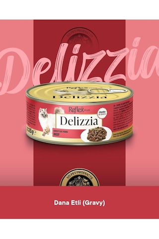 Plus Delizzia Yetişkin Dana Etli Gravy Kedi Maması 12x85 Gram