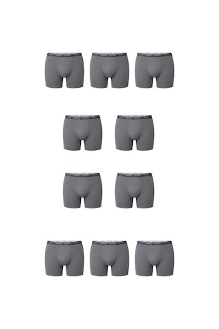 10 Adet Çoklu Paket Erkek Büyük Beden Redzone Likralı Bambu Boxer Gri
