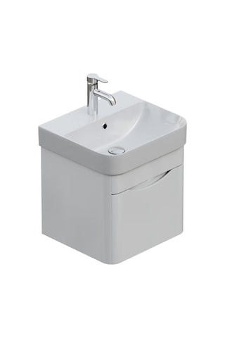 Aqua Bagno Piccolo 2.0 Alt Dolap 48 Cm. Parlak Beyaz -lavabo Dahil Beyaz