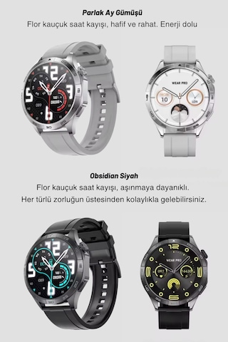 Wearfitpro Gt4 Watch Yuvarlak Amoled Ekran Yeni Nesil Özelliklere Sahip Akıllı Saat Siyah
