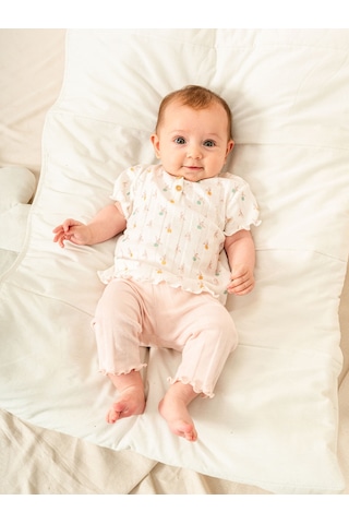 Kd53438.jakarlı Örme Kız 2li Takım 6-9/9-12/18-24/24-36ay Pembe