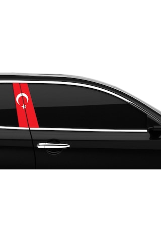 Araba Etiketleri, Tuning Kaplama, Direk Folyosu - Türk Bayraği-2 Renkli