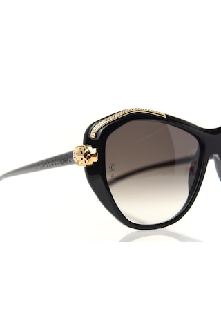 Cartier Panthere Dark Brown Cat Eye Polarize Kahverengi Kadın Güneş Gözlüğü T8201076 Kahverengi - Siyah