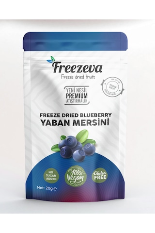 Freezeva 3'lü Paket Dondurularak Kurutulmuş Yaban Mersini Freeze Dried Yaban Mersini 3x20 Gr 20 G