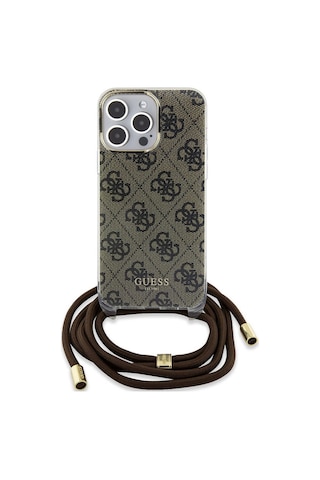 Apple Uyumlu iPhone 15 Pro Max Kılıf Guess Lisanslı Çapraz Kordon 4g Desenli Kapak