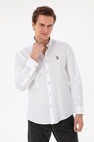 U.S. Polo Assn. U.s. Polo Assn. Pamuk Uzun Kol Slim Fit Gömlek 2082904 Beyaz